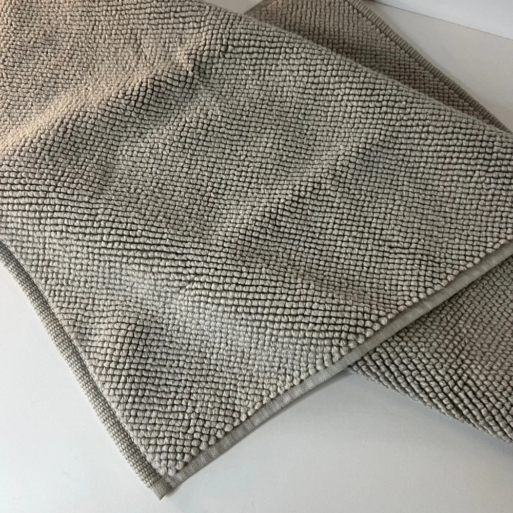 Hotel Collection Tub Mat Flax Cotton 20x30 Inch Made Turkey Plush Textured‎ New